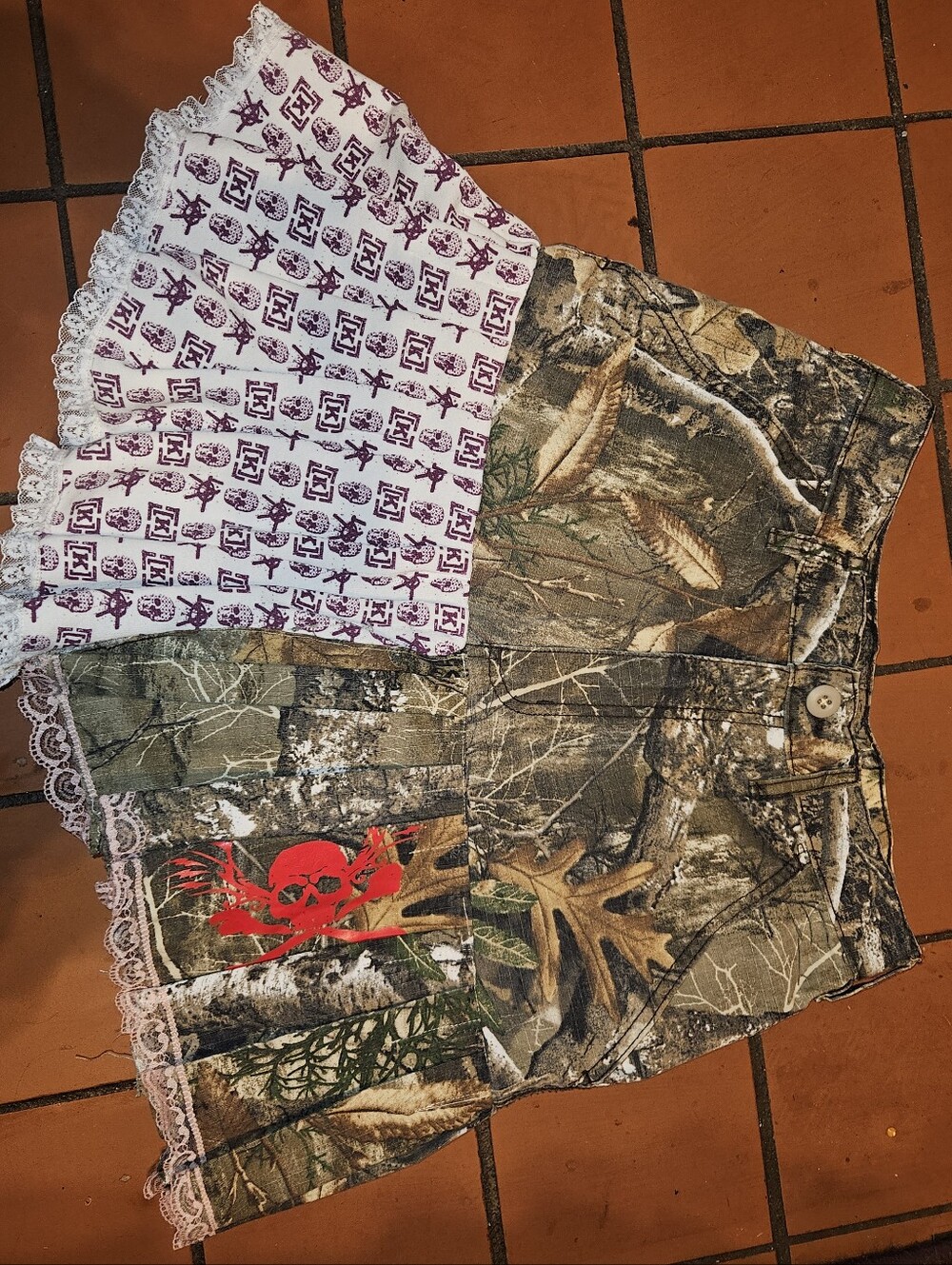 Custom Camo Patchwork Mini Skirt